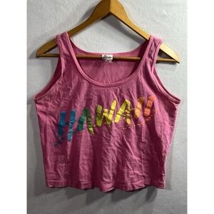 Signal Mega Tee VTG Hawaii Crop T Shirt M Made In USA Sleeveless Tank FLAWS